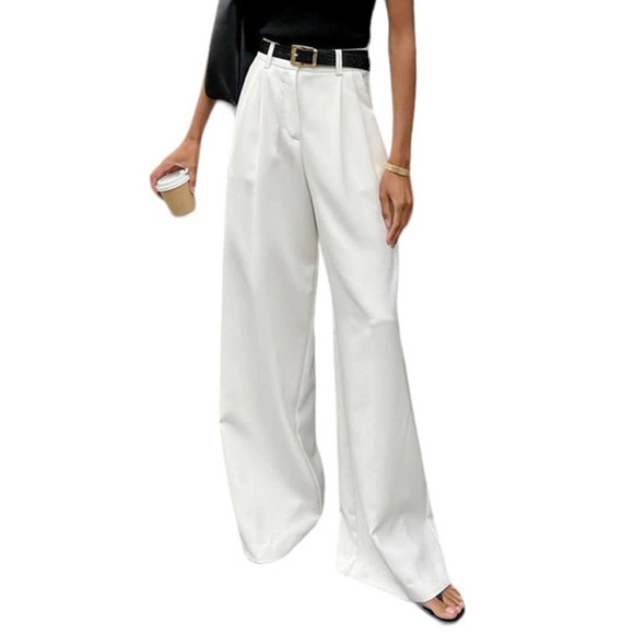 Commense White Straight Leg Pants - Picture 1 of 8